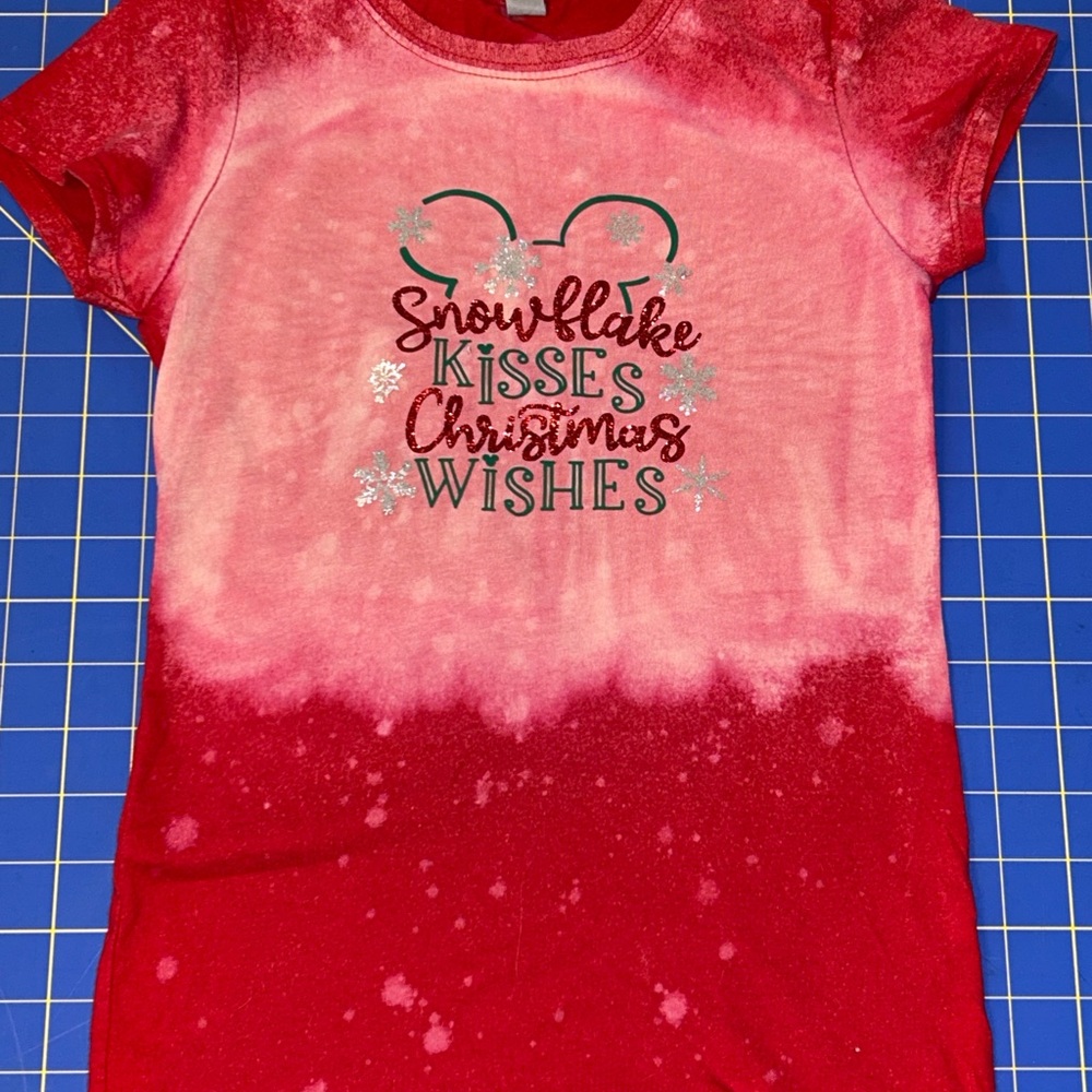Disney Christmas Kids Custom Bleached Tee